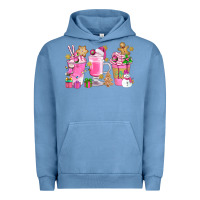 Pigment Pebble Blue Pink Christmas Coffee Cups Bbs Urban Hoodie - BundleAndBundleShop