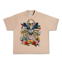 Burro Flower Boho Skull Skeleton Urban Heavy Tee - RanaPortraitStore