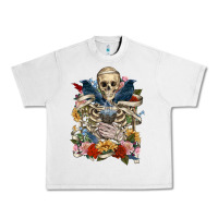 Lunar Rock Flower Boho Skull Skeleton Urban Heavy Tee - RanaPortraitStore
