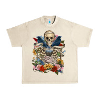 Sandshell Flower Boho Skull Skeleton Urban Heavy Tee - RanaPortraitStore