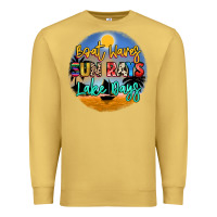 Antique Gold boat waves sun rays lake days Premium Sweatshirt - NancyCooperArtShop
