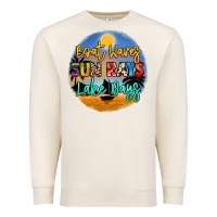 Sandshell boat waves sun rays lake days Premium Sweatshirt - NancyCooperArtShop