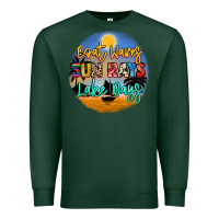 Sports Green boat waves sun rays lake days Premium Sweatshirt - NancyCooperArtShop
