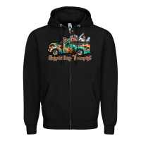 Black respiratory therapist truck Zipper Hoodie - RacoonDesign