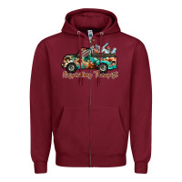 Burgundy respiratory therapist truck Zipper Hoodie - RacoonDesign