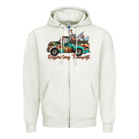 Oatmeal Heather respiratory therapist truck Zipper Hoodie - RacoonDesign