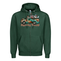 Sports Green respiratory therapist truck Zipper Hoodie - RacoonDesign