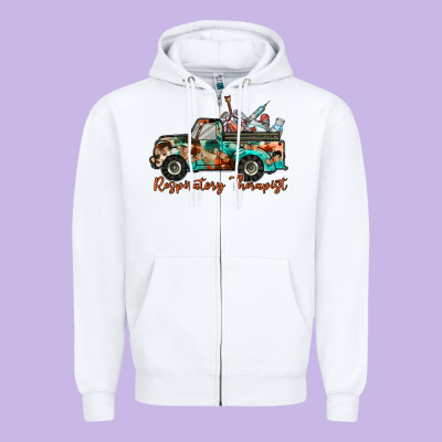 Respiratory Therapist Truck Zipper Hoodie Designed By Racoondesign