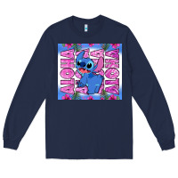 Navy aloha stitch Long Sleeve Tee - Zillion Design Studio