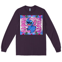 Plum aloha stitch Long Sleeve Tee - Zillion Design Studio
