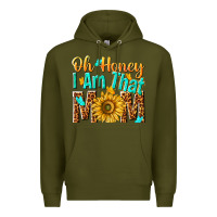 Army Green oh honey i am that mom Premium Hoodie - NancyCooperArtShop