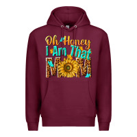 Burgundy oh honey i am that mom Premium Hoodie - NancyCooperArtShop