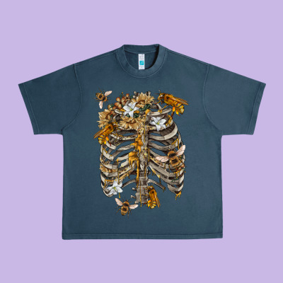 Urban Heavy Tee Flower rib cage bees