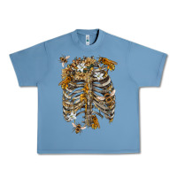 Pebble Blue Flower rib cage bees Urban Heavy Tee - RanaPortraitStore