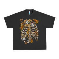 Pigment Black Flower rib cage bees Urban Heavy Tee - RanaPortraitStore
