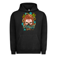 Pigment Black Western Rodeo Girl Braid Red Hair Urban Hoodie - BundleAndBundleShop