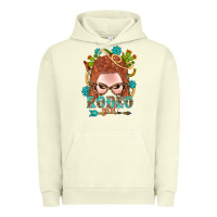 Pigment Pistachio Western Rodeo Girl Braid Red Hair Urban Hoodie - BundleAndBundleShop