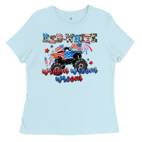 Baby Blue red white wroom wroom wroom Ladies Tee - AdoDesignShop