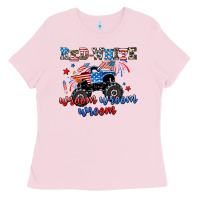 Bubblegum Pink red white wroom wroom wroom Ladies Tee - AdoDesignShop