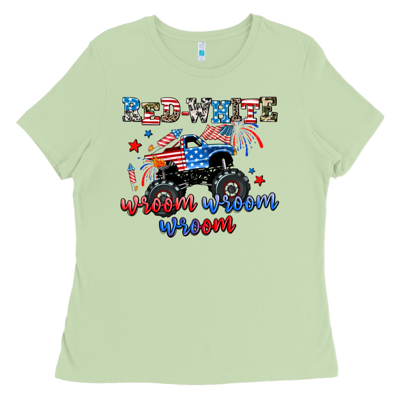 Red White Wroom Wroom Wroom Ladies Tee by AdoDesignShop | Teevron