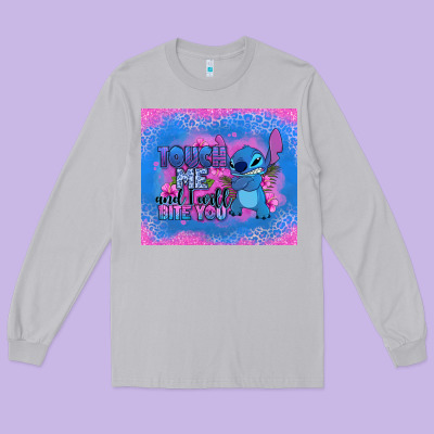 Touch Me And I Will Bite You Stitch Long Sleeve Tee Designed By Zillion Design Studio