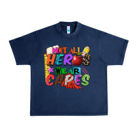 Navy not all heros wear capes Urban Heavy Tee - Zillion Design Studio