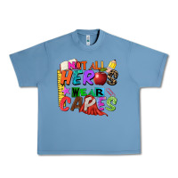 Pebble Blue not all heros wear capes Urban Heavy Tee - Zillion Design Studio