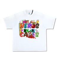 White not all heros wear capes Urban Heavy Tee - Zillion Design Studio