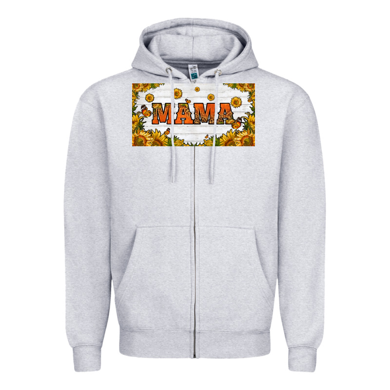 Sunflowers And Butterflies Mama License Plate Zipper Hoodie by HRA Design Shop | Teevron