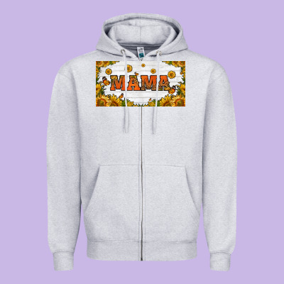 Sunflowers And Butterflies Mama License Plate Zipper Hoodie Designed By Hra Design Shop