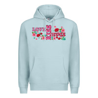 Blue Mist floral love and kiss Premium Hoodie - AdoDesignShop