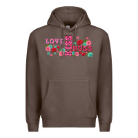 Coffee floral love and kiss Premium Hoodie - AdoDesignShop