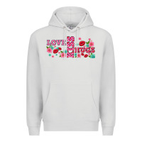 Dove Grey floral love and kiss Premium Hoodie - AdoDesignShop