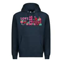 Navy floral love and kiss Premium Hoodie - AdoDesignShop