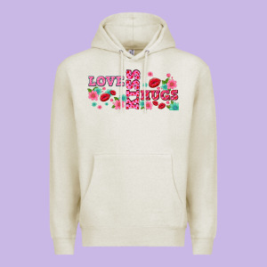 Floral Love And Kiss Premium Hoodie Designed By Adodesignshop