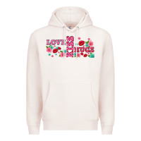 Pale Pink floral love and kiss Premium Hoodie - AdoDesignShop