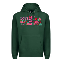 Sports Green floral love and kiss Premium Hoodie - AdoDesignShop
