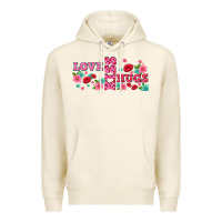 Tofu floral love and kiss Premium Hoodie - AdoDesignShop