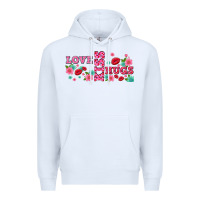 White floral love and kiss Premium Hoodie - AdoDesignShop