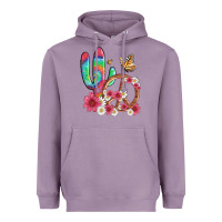 Lavender cactus peace sign flowers and butterflys Heavyweight Hoodie - Artiststas