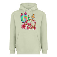 Matcha cactus peace sign flowers and butterflys Heavyweight Hoodie - Artiststas