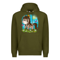 Army Green little cute horse Premium Hoodie - NancyCooperArtShop