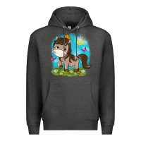 Charcoal Heather little cute horse Premium Hoodie - NancyCooperArtShop