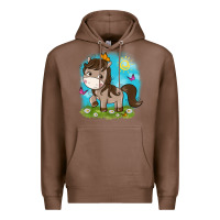 Chestnut little cute horse Premium Hoodie - NancyCooperArtShop