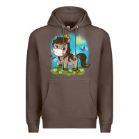 Coffee little cute horse Premium Hoodie - NancyCooperArtShop