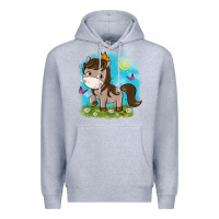 Heather Grey little cute horse Premium Hoodie - NancyCooperArtShop