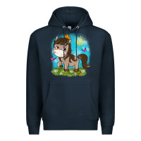 Navy little cute horse Premium Hoodie - NancyCooperArtShop