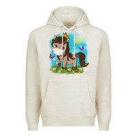 Oatmeal Heather little cute horse Premium Hoodie - NancyCooperArtShop