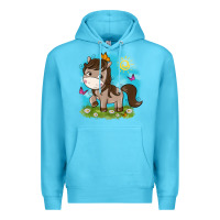 Ocean Blue little cute horse Premium Hoodie - NancyCooperArtShop