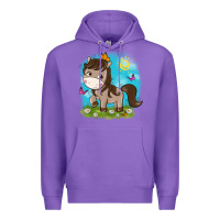 Purple little cute horse Premium Hoodie - NancyCooperArtShop